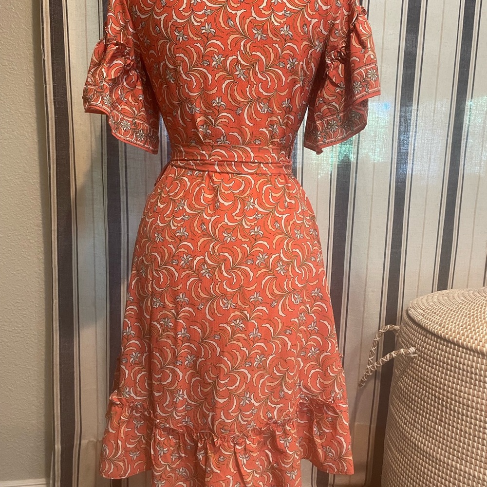 New Max Studio floral wrap dress, sz M - Picture 3 of 8